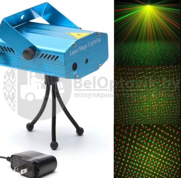 Галографический лазерный Mini проектор Звездное небо Laser Stage Laser Lighting, регулируемые скорость и режимы ОПТОМ