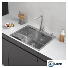 Кухонная мойка ARFEKA ECO AR мойка 600500, коландер F, дозатор SATIN DECOR VOLCANIC
