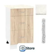 Шкаф напольный Кортекс-мебель Корнелия Лира НШ50р3ш (дуб сонома/королевский опал)