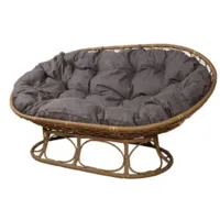 Диван садовый M-Group Мамасан Home / 12880509 (бежевый ротанг/пепел подушка)