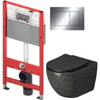 Унитаз подвесной Grossman Color GR-4411BBLS TECE Kit 9400412 (с кнопкой)