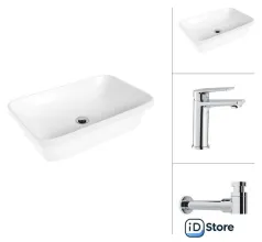 Умывальник Lauter 21370 Sky 21CK533C с сифоном 21635CH (хром)