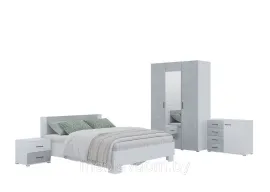 Спальня Октавия - Комплект 1 - Белый/Бетон (Горизонт)