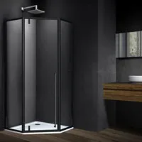 Душевой уголок Vincea Penta VSP-3P900CLB (черный/прозрачное)
