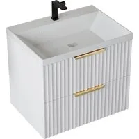 Мебель для ванных комнат Vela Тумба под умывальник Vela Волна 60П под Classica (белый мат) золото хекси TU0124