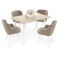 Обеденная группа Sheffilton SHT-DS264 (ассаль/латте/белый муар)