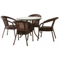 Обеденная группа AIKO DECO 4 с круглым столом D90 7034П Шоколад