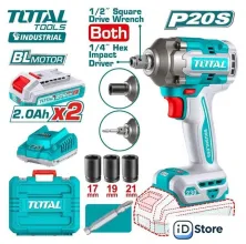Гайковерт Total TIWLI20236 (с 2-мя АКБ, кейс)