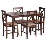 Обеденная группа TetChair Hudson Dining Set эконом (дерево гевея/Cappuccino)
