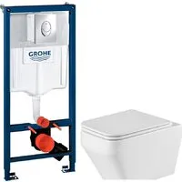 Унитаз подвесной Grossman GR-4410SQ GROHE Rapid SL 38721001 (с кнопкой)