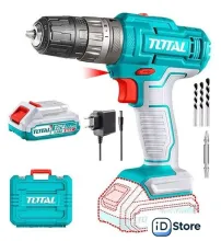 Дрель-шуруповерт Total TIDLI1228 (с 1-м АКБ, кейс, оснастка)