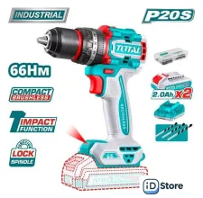 Ударная дрель-шуруповерт Total TIDLI20668 (с 2-мя АКБ)