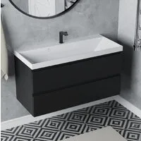 Мебель для ванных комнат Vela Тумба под умывальник Vela Мира 100П (черный матовый) под Classica TU371083