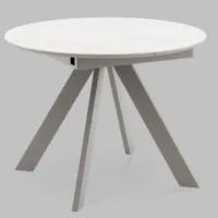 Обеденный стол Stool Group Миндель D100 (белый глянец/латте)