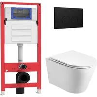 Унитаз подвесной Oliveeka OL-MQ-003 OL-6016 OL-R22-MB (черный матовый)