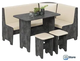 Обеденная группа Трия Техас исп. 1 (ателье темный/экокожа бежевый)