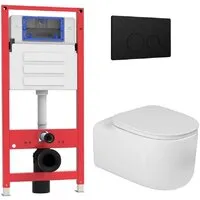 Унитаз подвесной Oliveeka OL-MQ-003 OL-G27 OL-R22-MB (черный матовый)