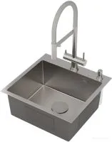Кухонная мойка Roxen Simple 560220-50-GR сатин/текстурная (с коландером и дозатором)