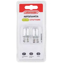 Автолампа W21/5W 12V 21/5W без цоколя W316q 2-конт 440/35Лм 2500К СПУТНИК SKYWAY блистер 2 шт