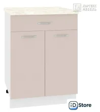 Шкаф напольный Кортекс-мебель Корнелия Лира НШ60р1ш (капучино/королевский опал)