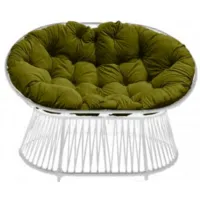 Кресло садовое Craftmebel Мамасан Премиум (белый/зеленый)