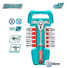 Набор трещотка с головками Total THT381121 (12 предметов)