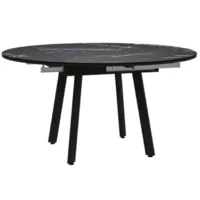 Кухонный стол ДСВ Раунд 140х80 (черный)
