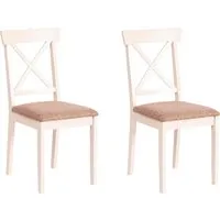 Стул TetChair Golfi 2 (2шт, дерево гевея/Ivory White/коричневый/золотой)