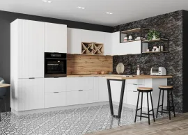 Кухня угловая Монца 3.2х2.4м - Белый Софт (ДСВ Мебель)