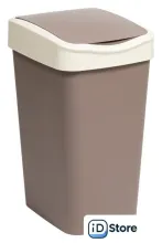 Комплект мусорных ведер Violet Tandem с подвижной крышкой 841822 (8шт, 10л, шоколад/слоновая кость)