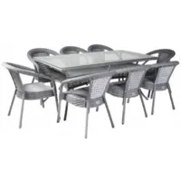 Обеденная группа AIKO Deco 8 с прямоугольным столом 5045П Серый