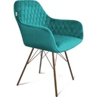 Стул с подлокотниками Sheffilton SHT-ST38/S37 (альпийский бирюзовый/медный металлик)