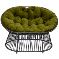 Кресло садовое Craftmebel Мамасан Премиум (графит/зеленый)