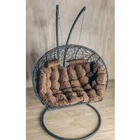 Подвесное кресло Craftmebel Кокон Дабл (черный/коричневый)