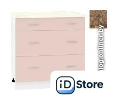 Шкаф напольный Кортекс-мебель Корнелия Лира НШ80р3ш (капучино/мадрид)