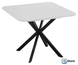 Кухонный стол Трия Лиссабон тип 1 1000-1315х1001х750 (черные опоры/белый)