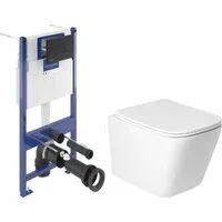 Унитаз подвесной Saniteco KW-9004WS Villeroy Boch 92122870 921228AN (кнопка черная)