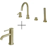 Комплект смесителей Oliveeka OL-66901788139017-BG (золотой матовый)