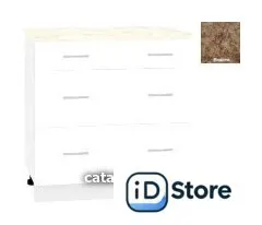 Шкаф напольный Кортекс-мебель Корнелия Лира НШ80р3ш (белый/мадрид)