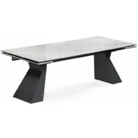 Обеденный стол Woodville Денхольм 240-290х100х75 / 588037 (crystal onyx bianco/черный)
