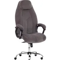 Офисное кресло TetChair Boss Lux (флок, серый/серый перфорированный)