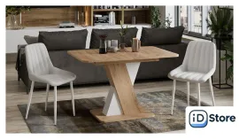 Кухонный стол Трия Люксембург тип 3 (дуб крафт золотой/белый)