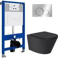 Унитаз подвесной Lauter Longer 2110822B 21901001 (кнопка 219701E, хром)