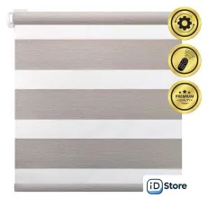 Рулонная электроштора НеоФьюжен Юпитер 170х250 левая (светло-серый, белая фурнитура)