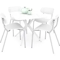 Обеденная группа Sheffilton SHT-DS129 (белый/хром лак)