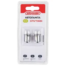 Автолампа R5W 12V 5W с цоколем BA15s 1-конт 50Лм 2400К СПУТНИК SKYWAY блистер 2 шт