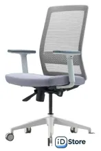 Офисное кресло Bestuhl S30 White Pl без подголовника и рег. подлокотником (черная сетка/серая ткань)