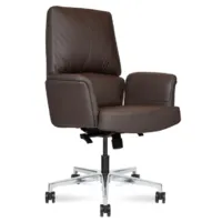 Кресло офисное Norden Bonno LB / HD-2204-3 L LB (коричневая кожа/алюминиевая база)