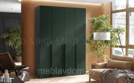 Шкаф 4-х створчатый Норд (1600) - Графит/Изумрудный (МИФ) (1,6м)