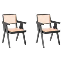 Набор стульев TetChair Loki дерево вяз/ротанг (2шт, черный)